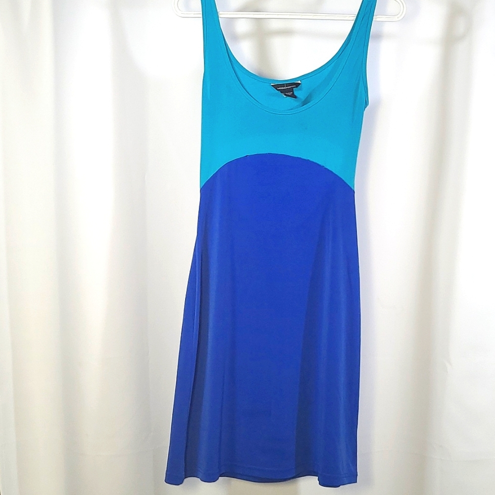 Shades of Blue | Aqua-cut Colourblock Scuba Dress